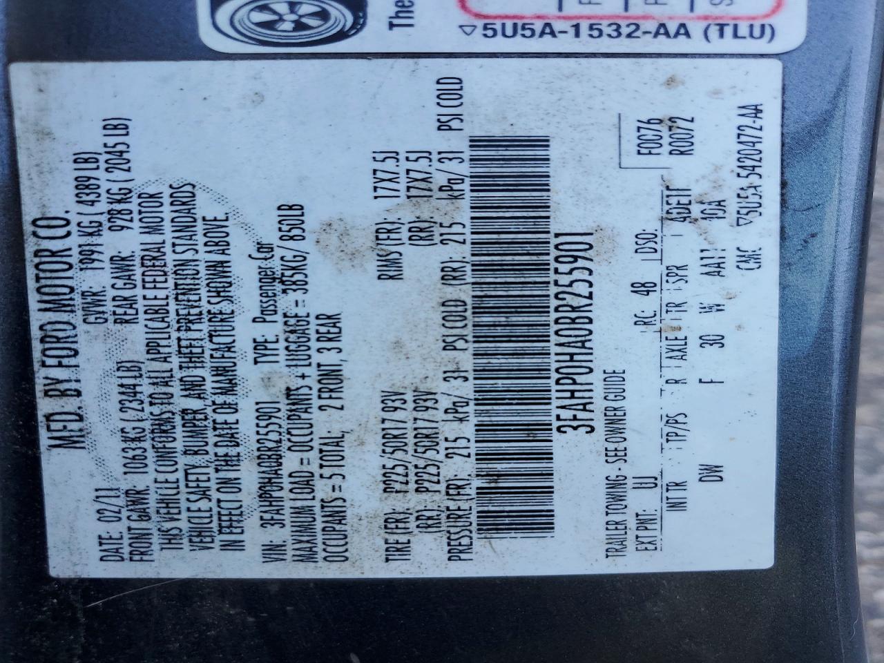 2011 FORD FUSION SE photo 23