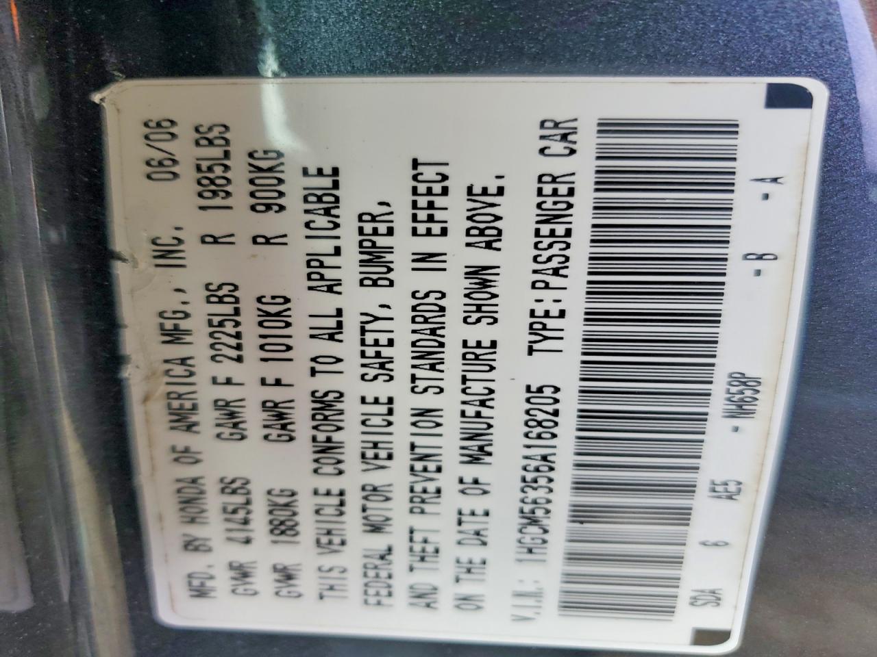 2006 HONDA ACCORD SE photo 12