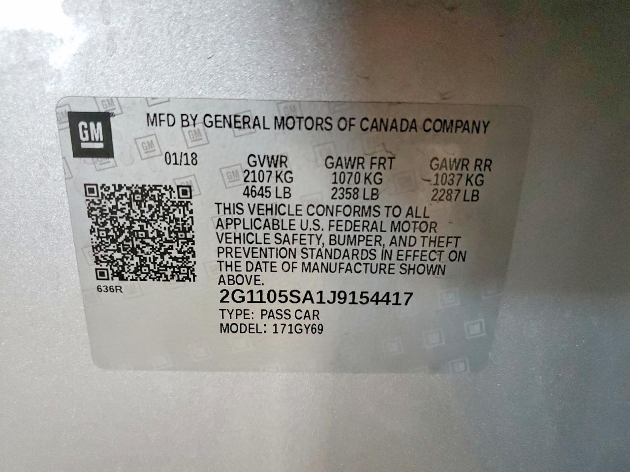 2018 CHEVROLET IMPALA LT photo 12