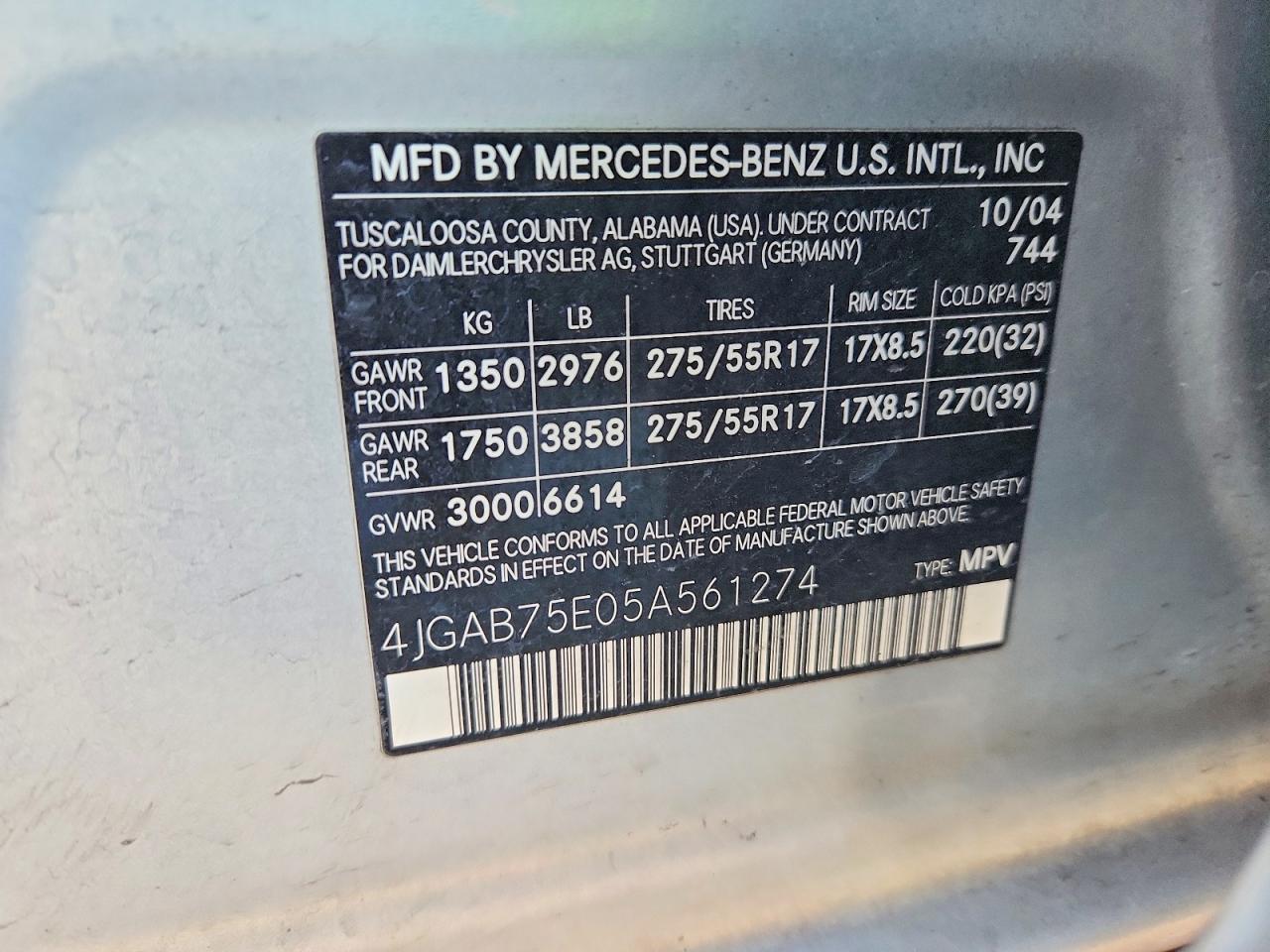 2005 MERCEDES-BENZ ML 500 photo 37