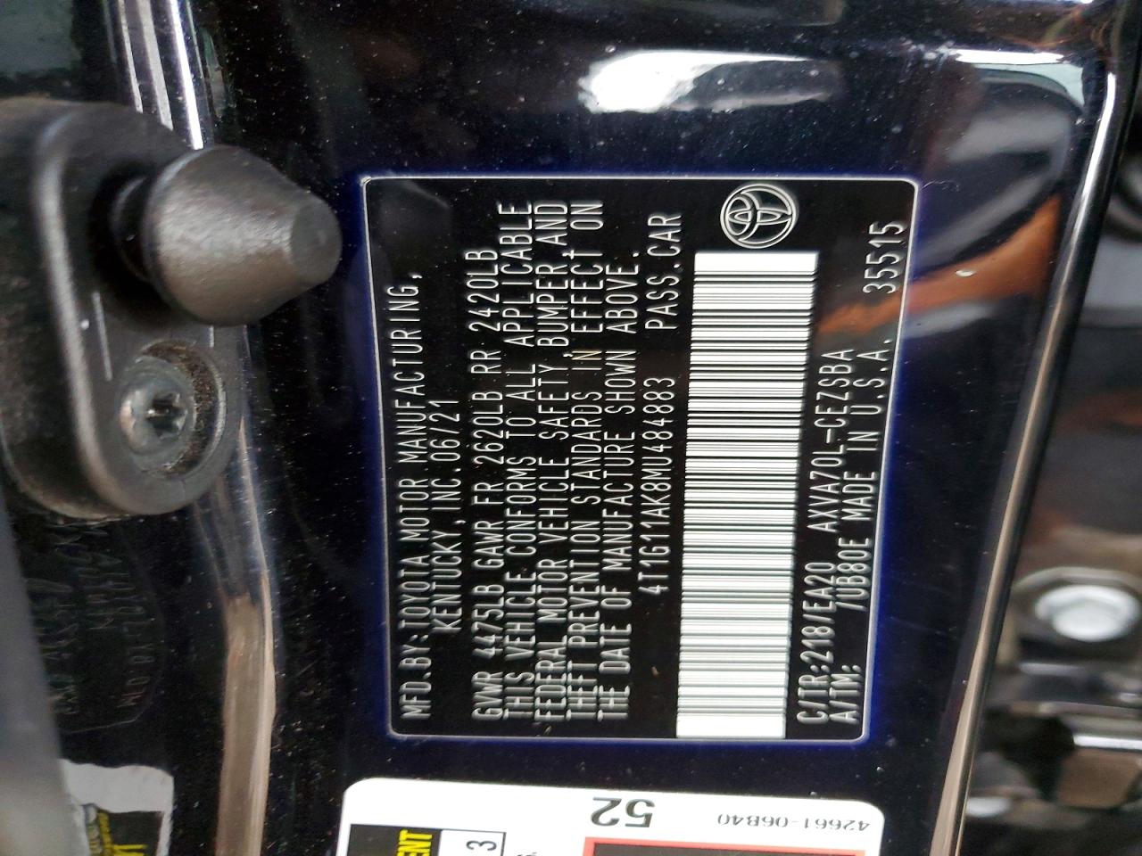 2021 TOYOTA CAMRY SE photo 12