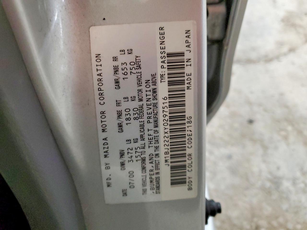 2000 MAZDA PROTEGE DX photo 37