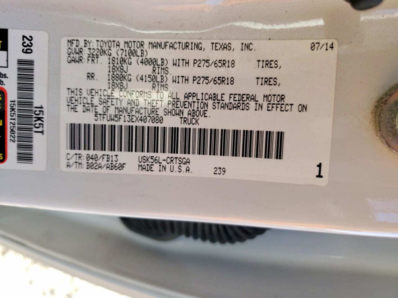 2014 TOYOTA TUNDRA SR5 photo 23