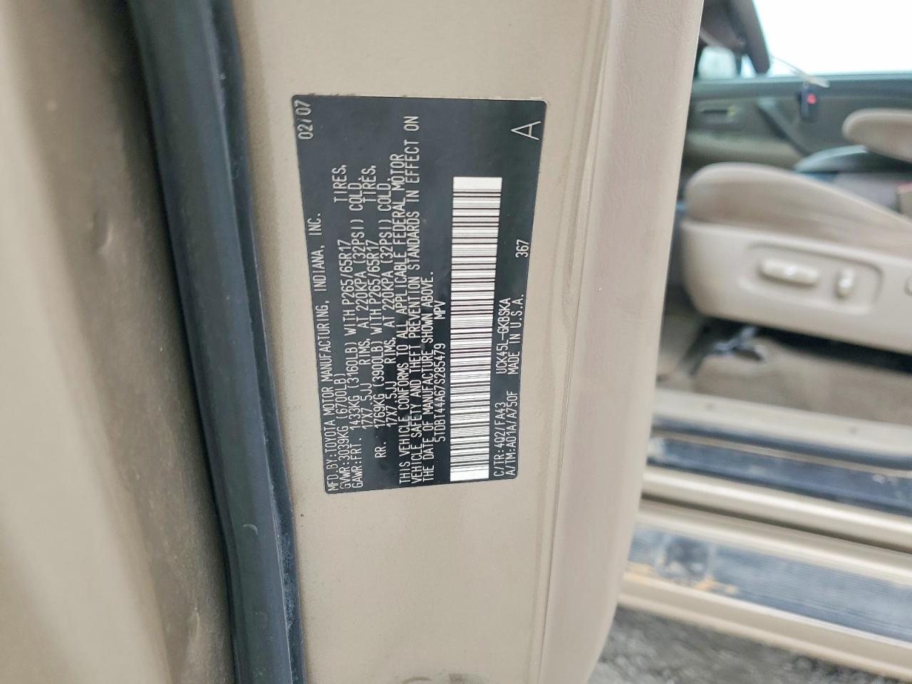 2007 TOYOTA SEQUOIA SR5 photo 13