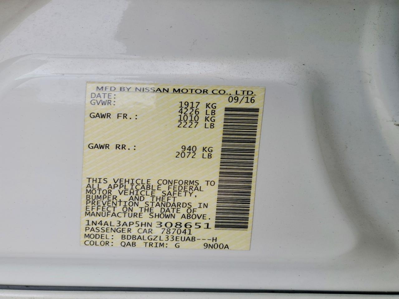 2017 NISSAN ALTIMA 2.5 S photo 12