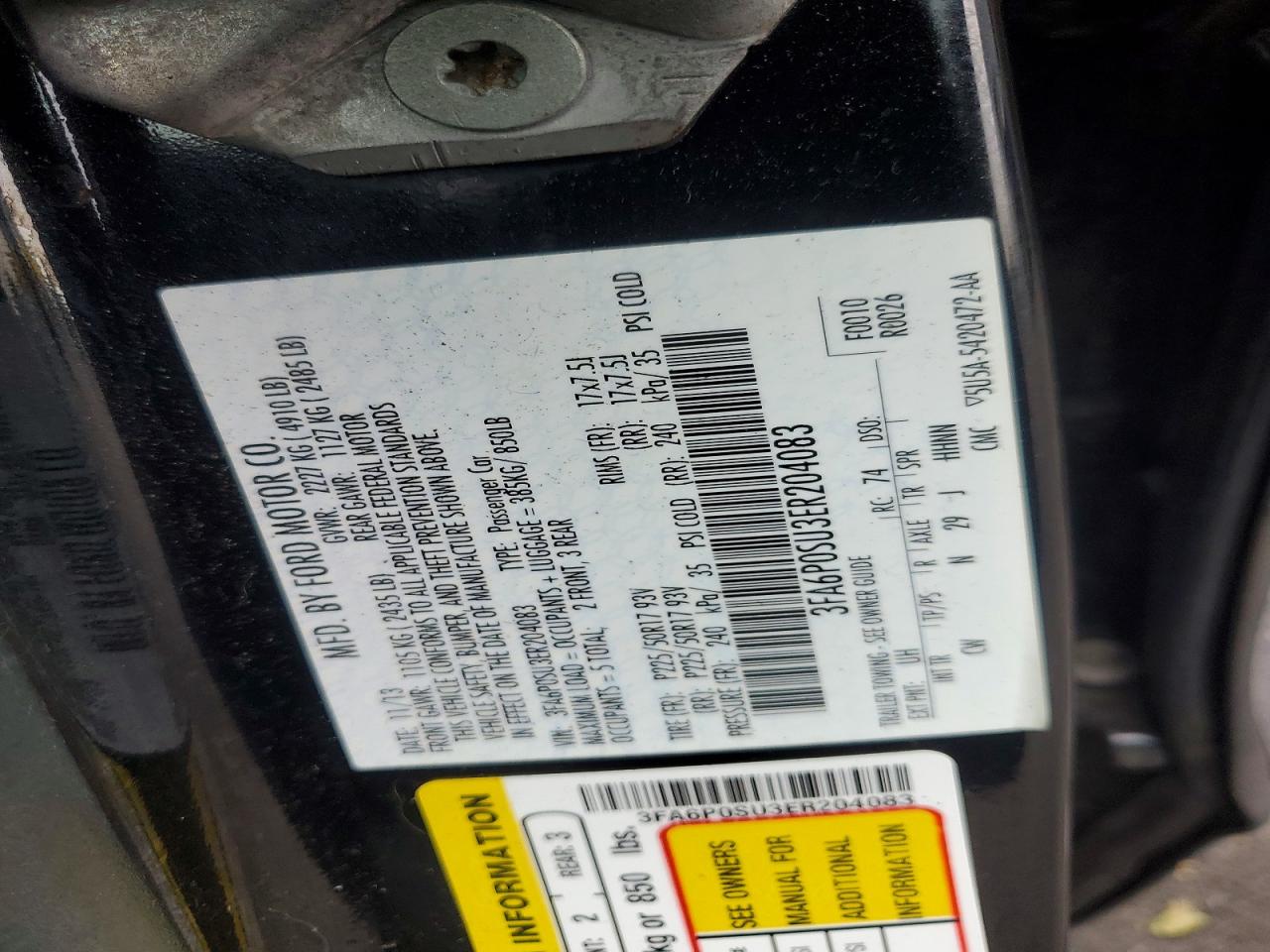 2014 FORD FUSION TITANIUM PHEV photo 12