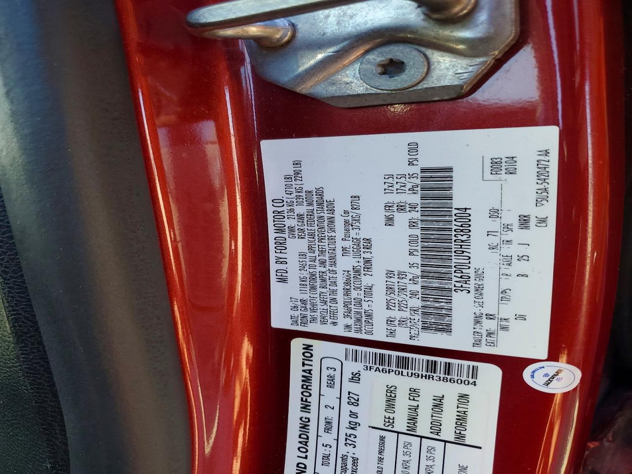 2017 FORD FUSION SE HYBRID photo 23