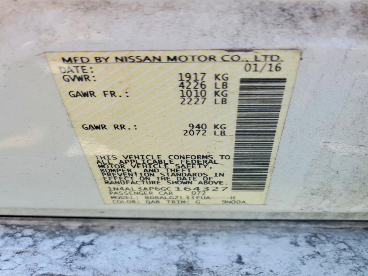2016 NISSAN ALTIMA 2.5 S photo 23