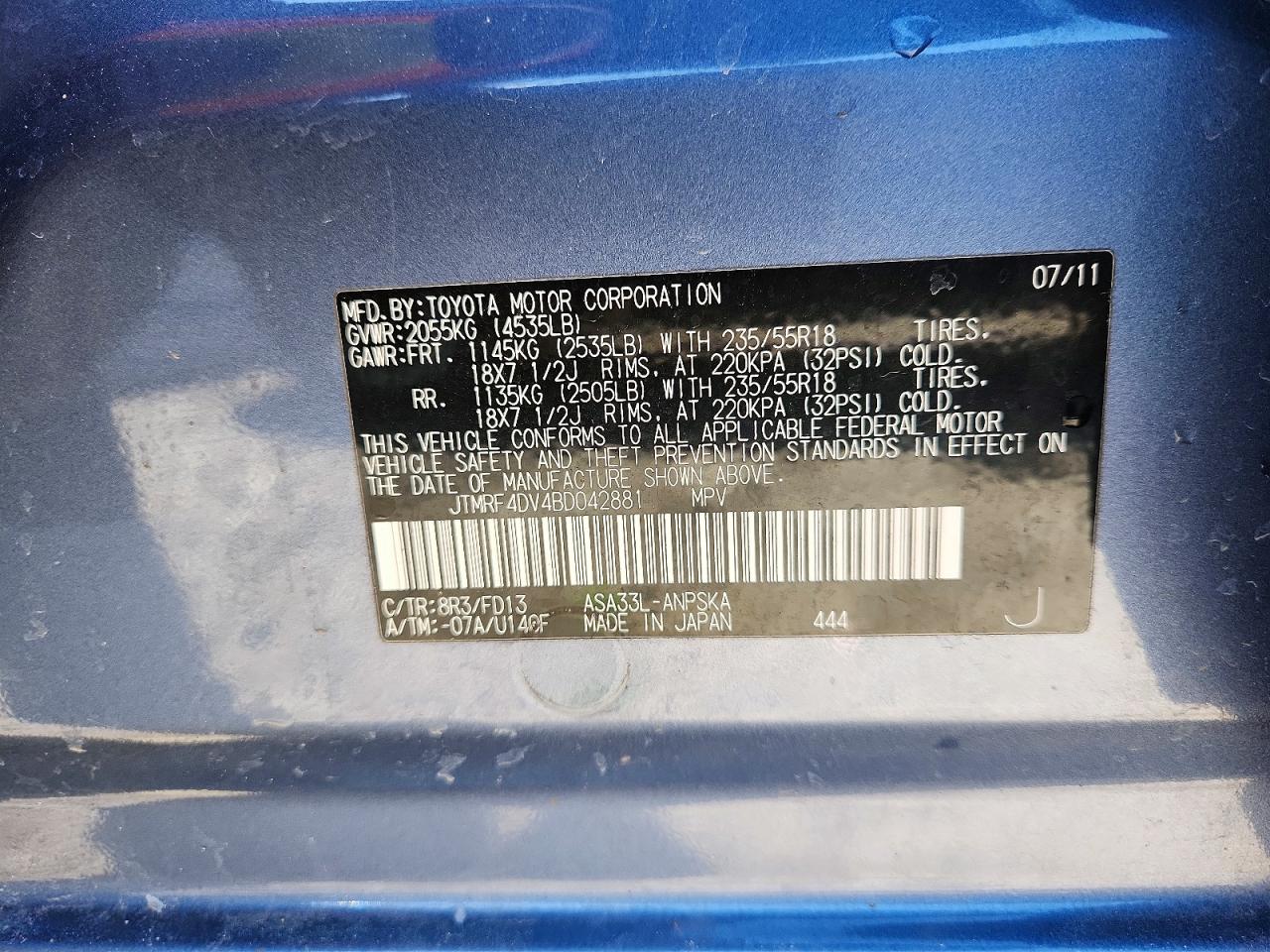 2011 TOYOTA RAV4 SPORT photo 40
