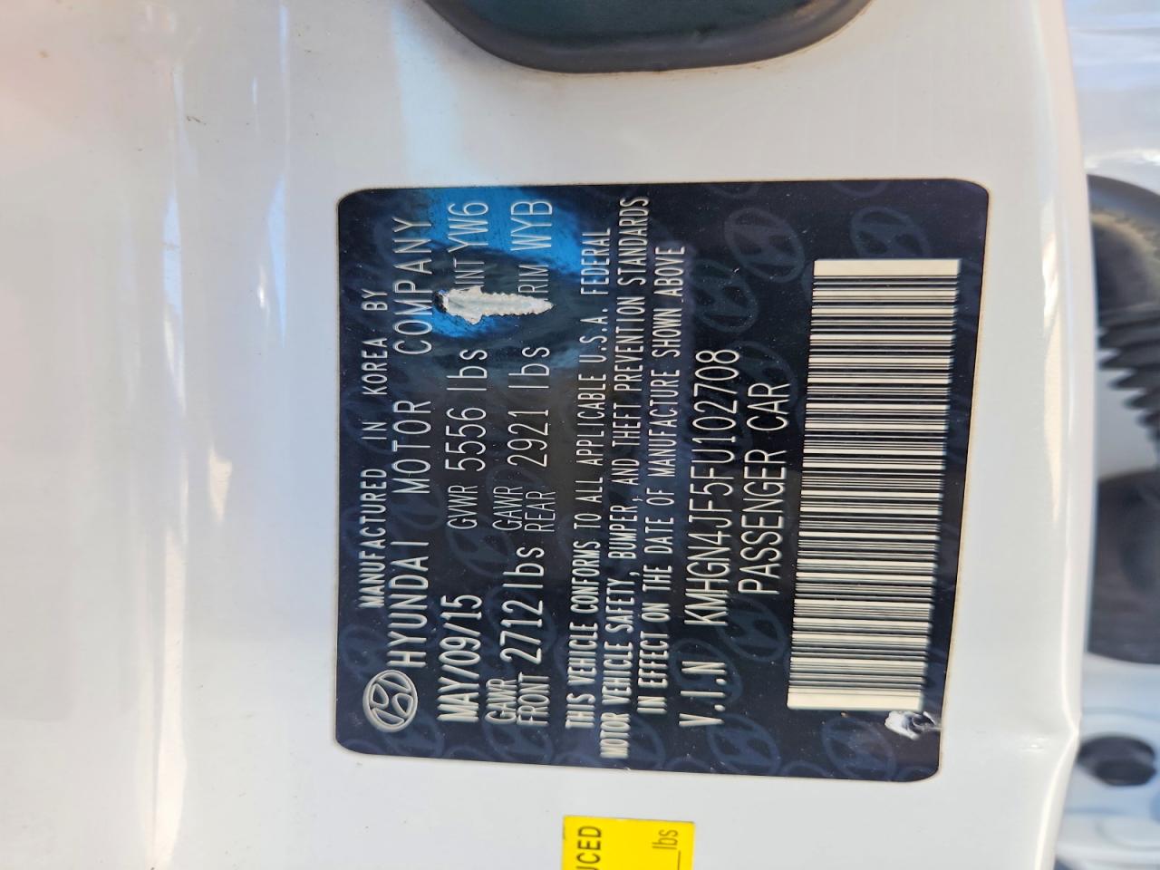 2015 HYUNDAI GENESIS 5.0L photo 12