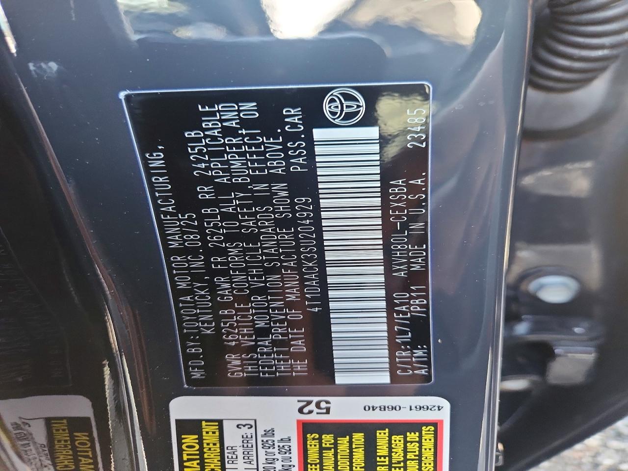 2025 TOYOTA CAMRY SE photo 45