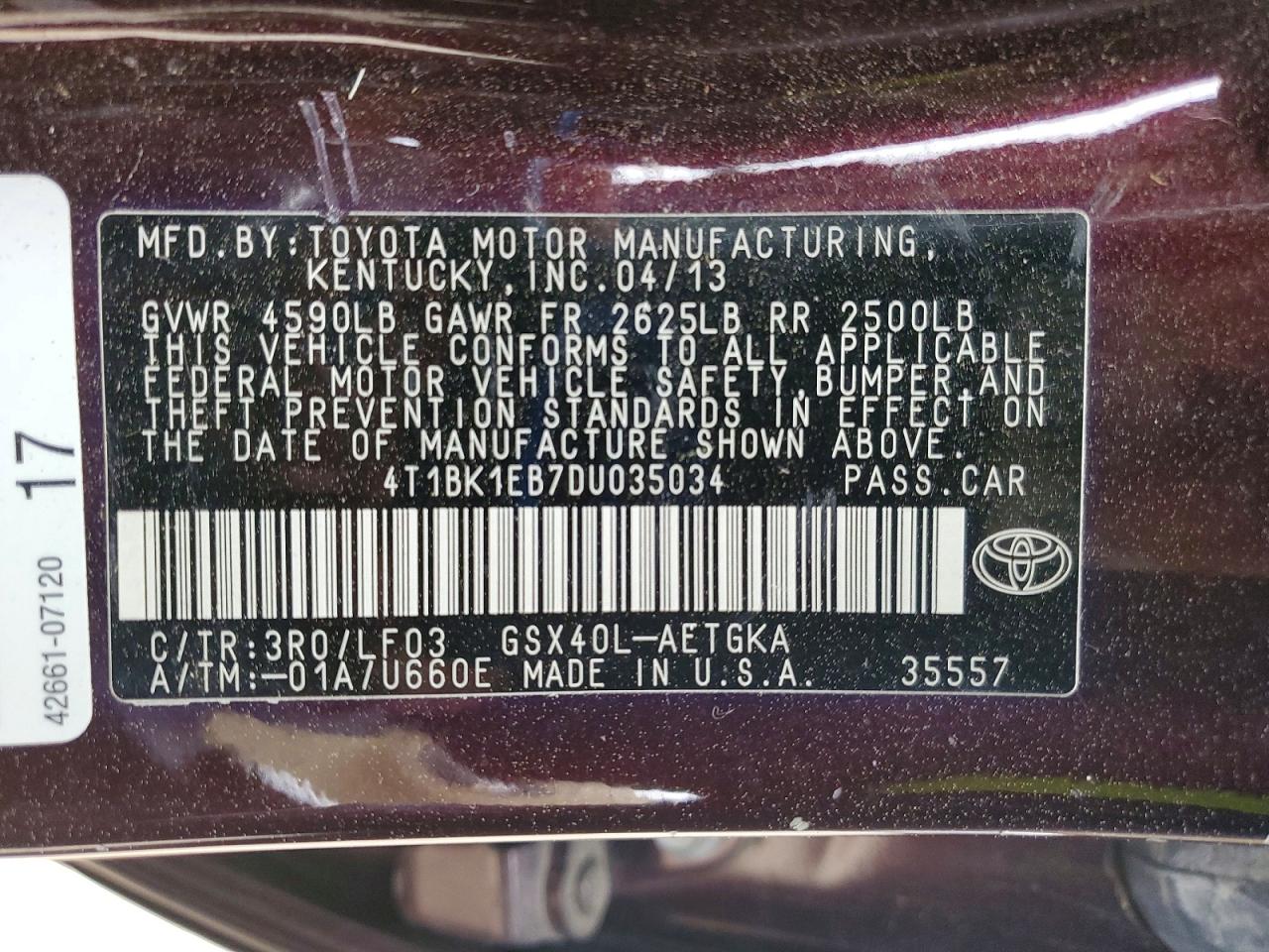2013 TOYOTA AVALON XLE PREMIUM photo 23