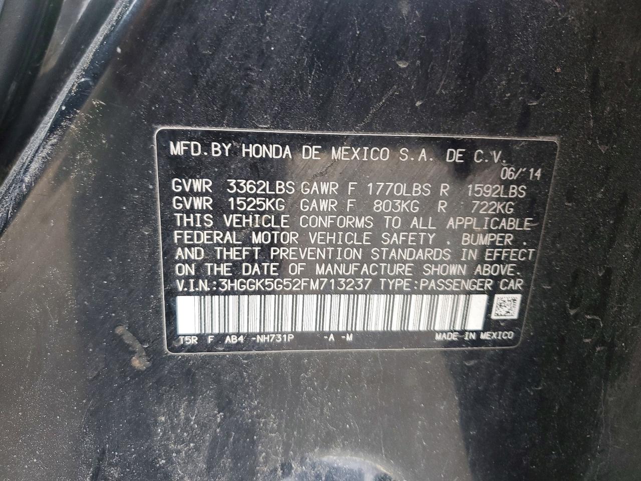 2015 HONDA FIT LX photo 23