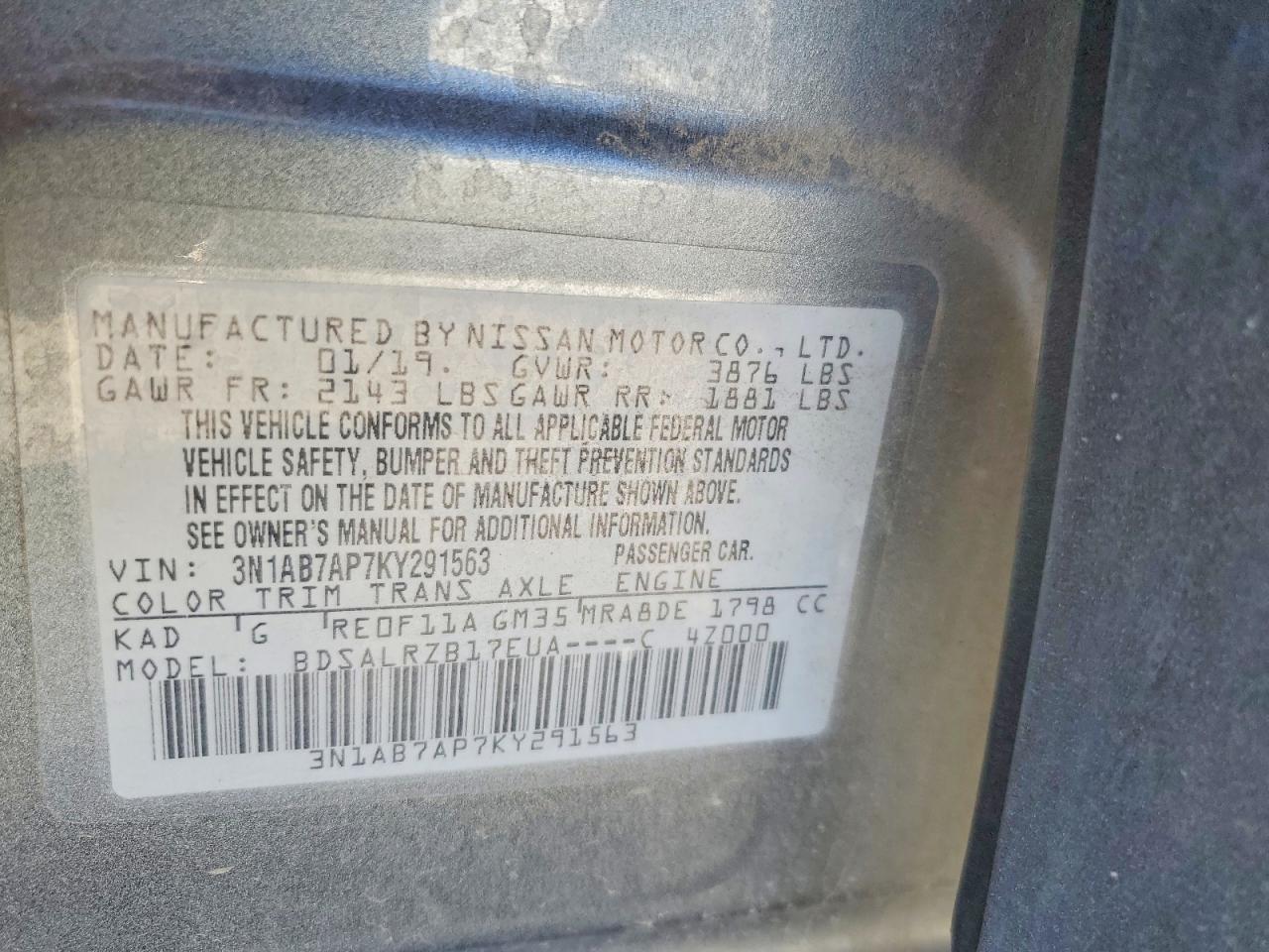 2019 NISSAN SENTRA SR photo 25