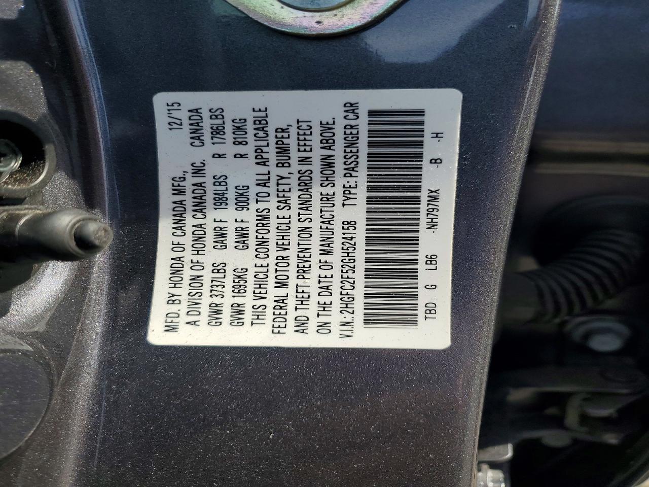 2016 HONDA CIVIC LX photo 23