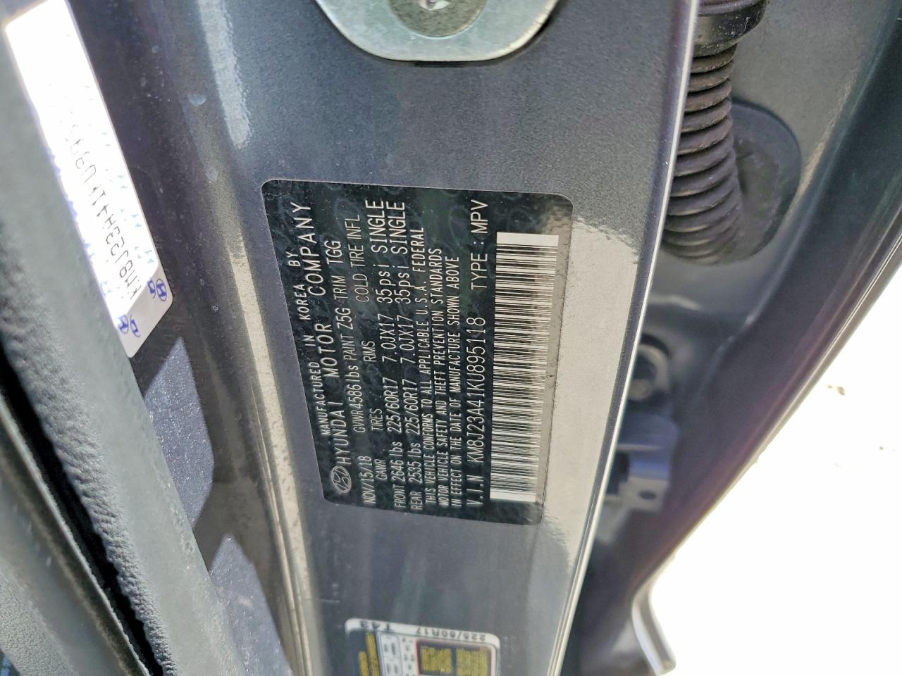 2019 HYUNDAI TUCSON SE photo 14