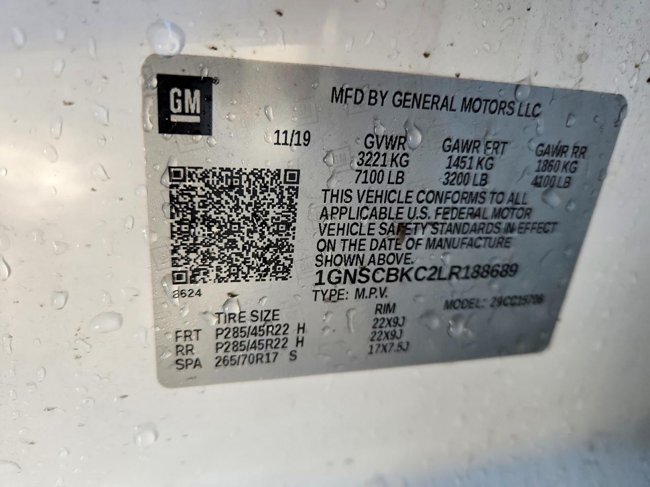 2020 CHEVROLET TAHOE C1500 LT photo 25