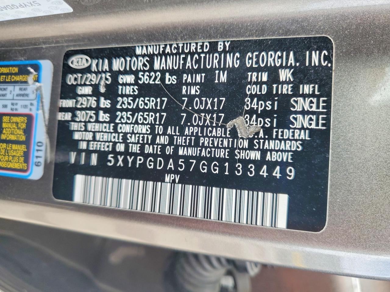 2016 KIA SORENTO LX V6 photo 27