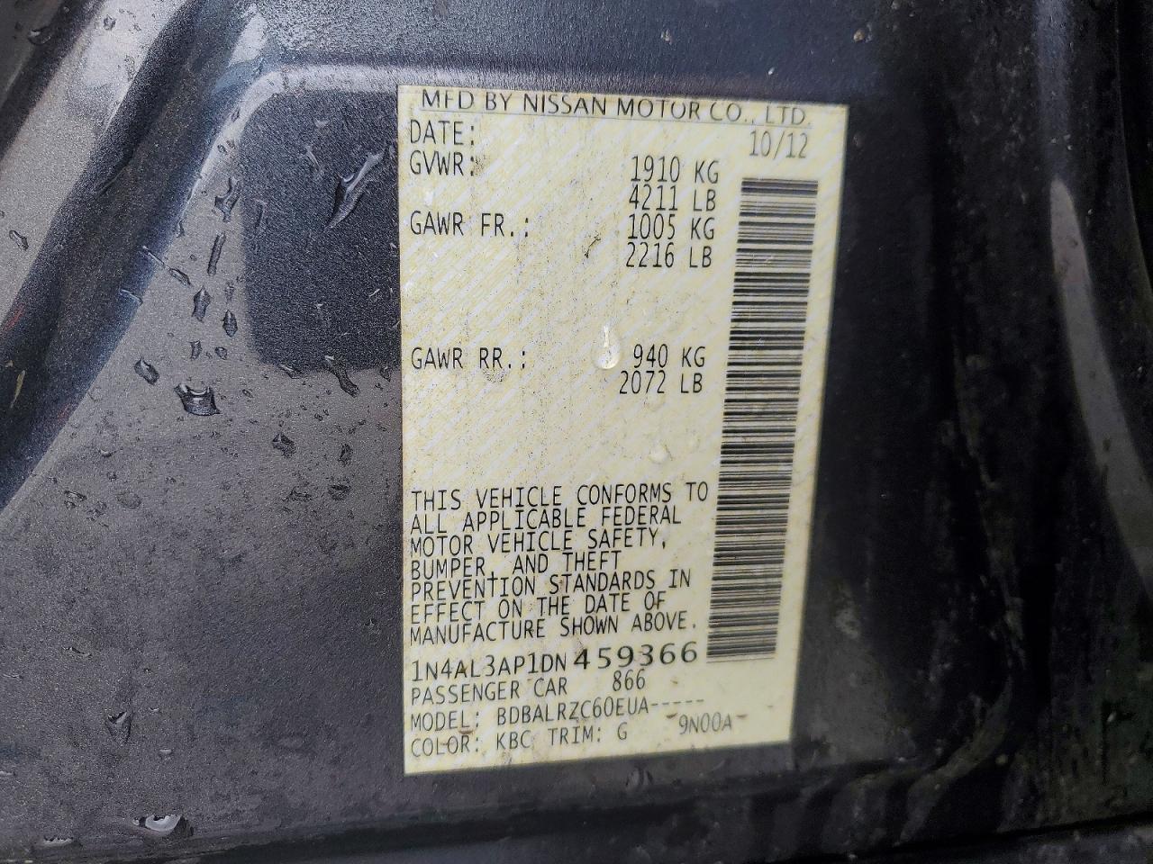 2013 NISSAN ALTIMA 2.5 photo 13