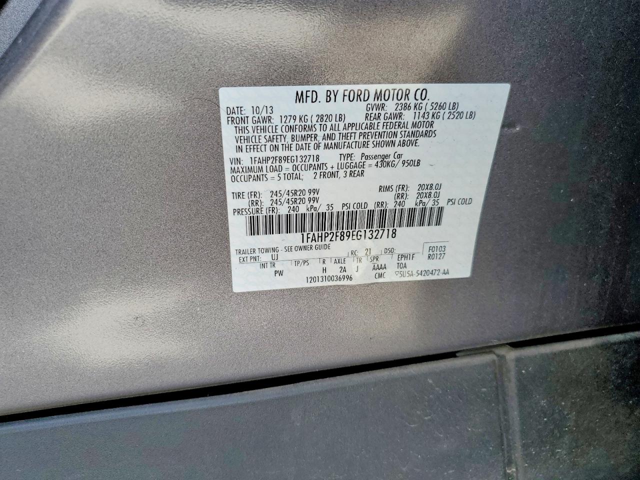 2014 FORD TAURUS LIMITED photo 34