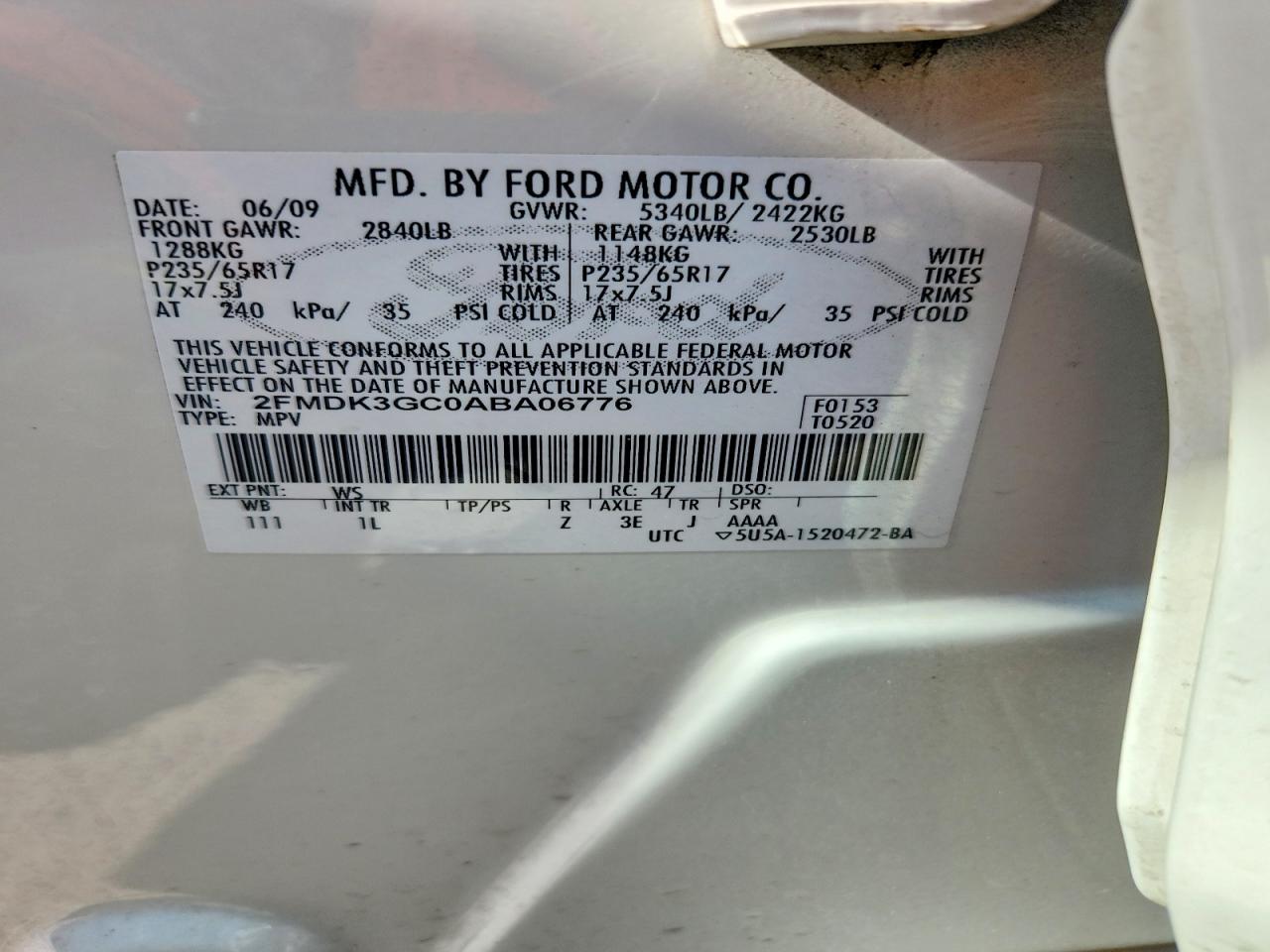 2010 FORD EDGE SE photo 25