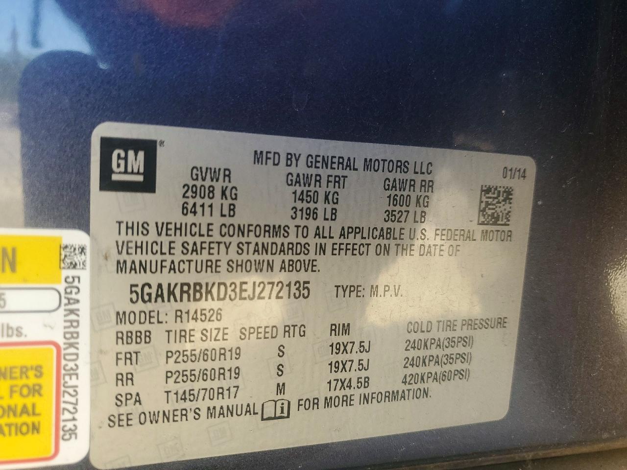 2014 BUICK ENCLAVE photo 12