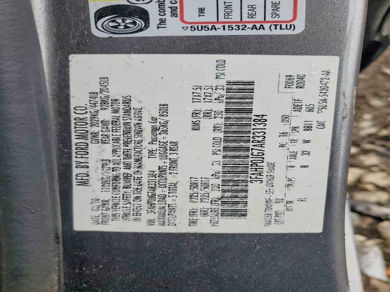 2010 FORD FUSION SEL photo 23