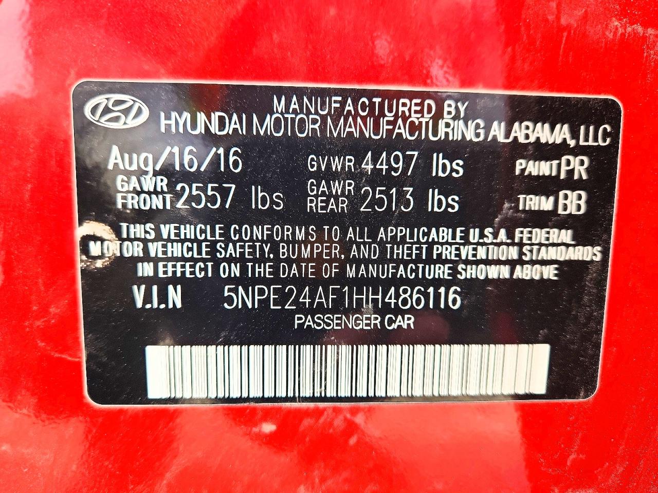 2017 HYUNDAI SONATA SE photo 23
