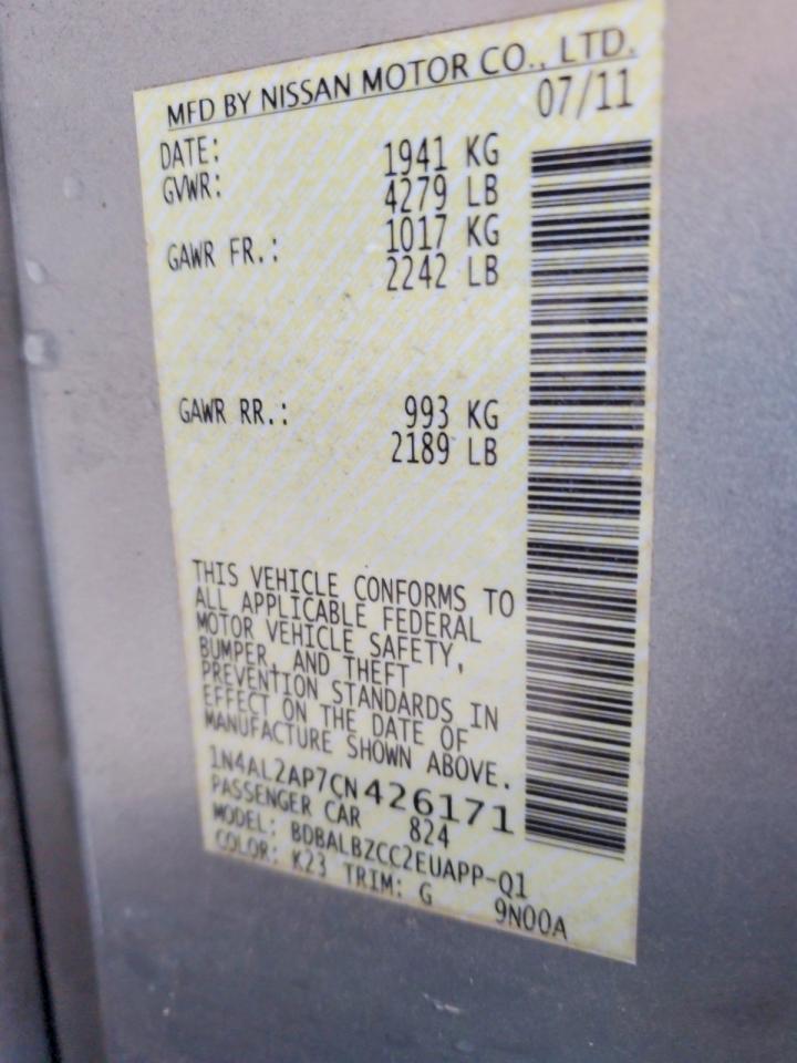 2012 NISSAN ALTIMA 2.5 photo 13
