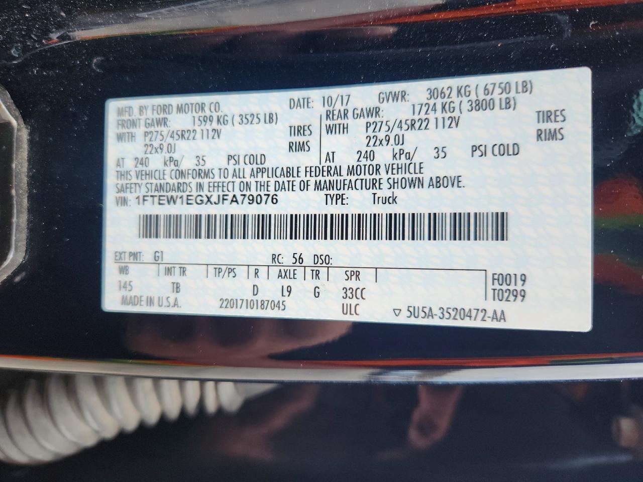 2018 FORD F150 SUPERCREW photo 12