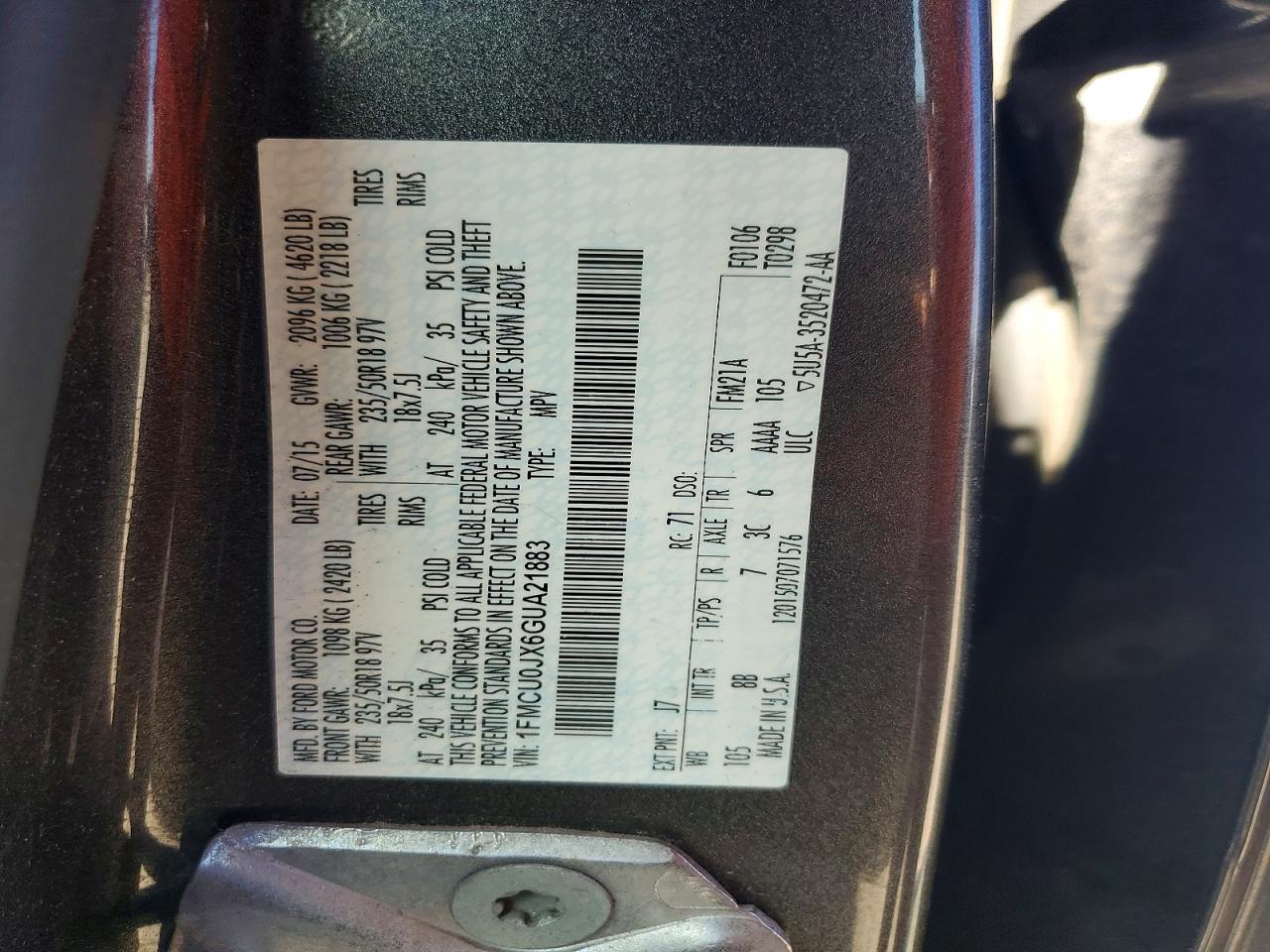 2016 FORD ESCAPE TITANIUM photo 13