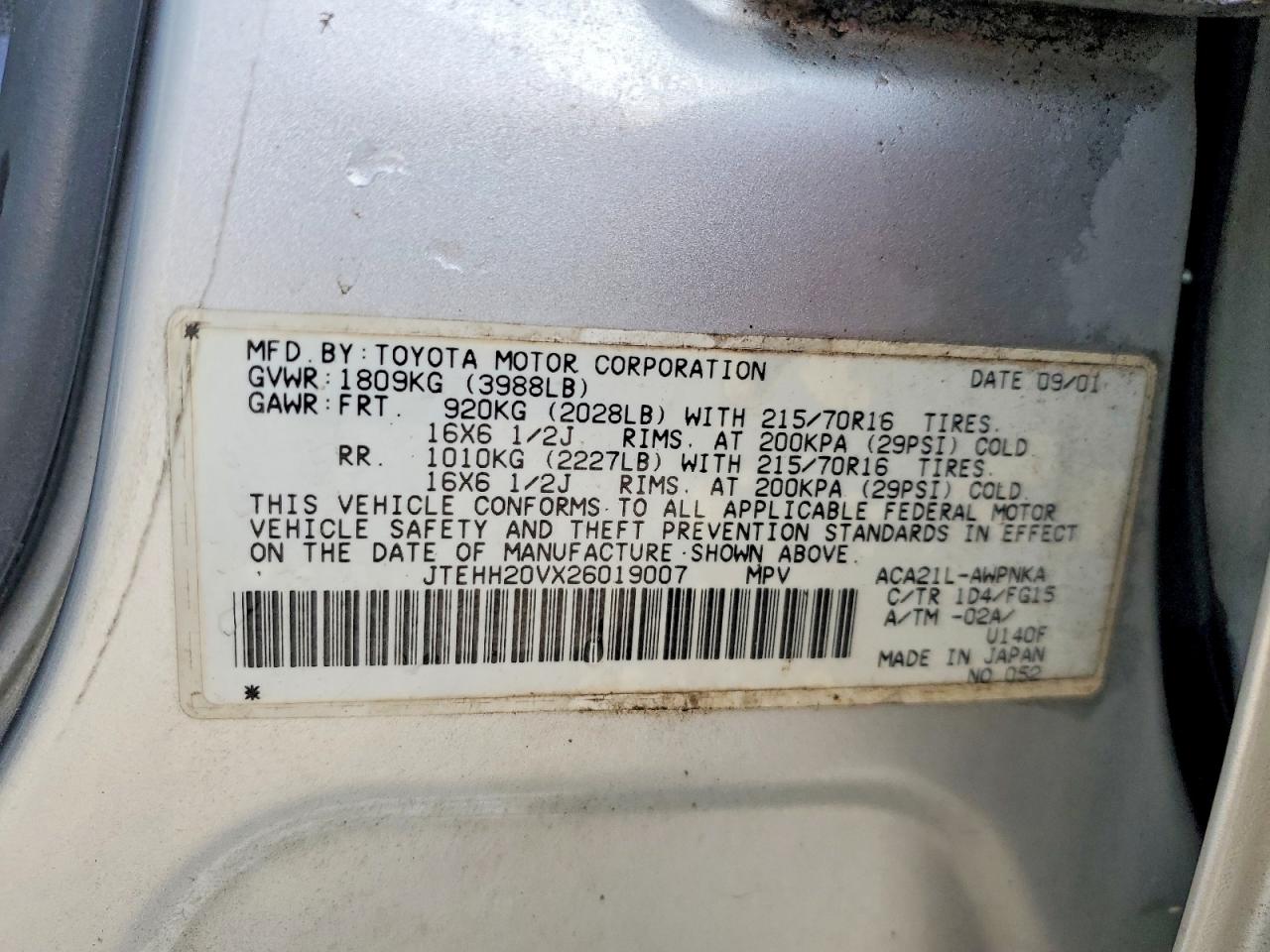 2002 TOYOTA RAV4 BASE photo 25