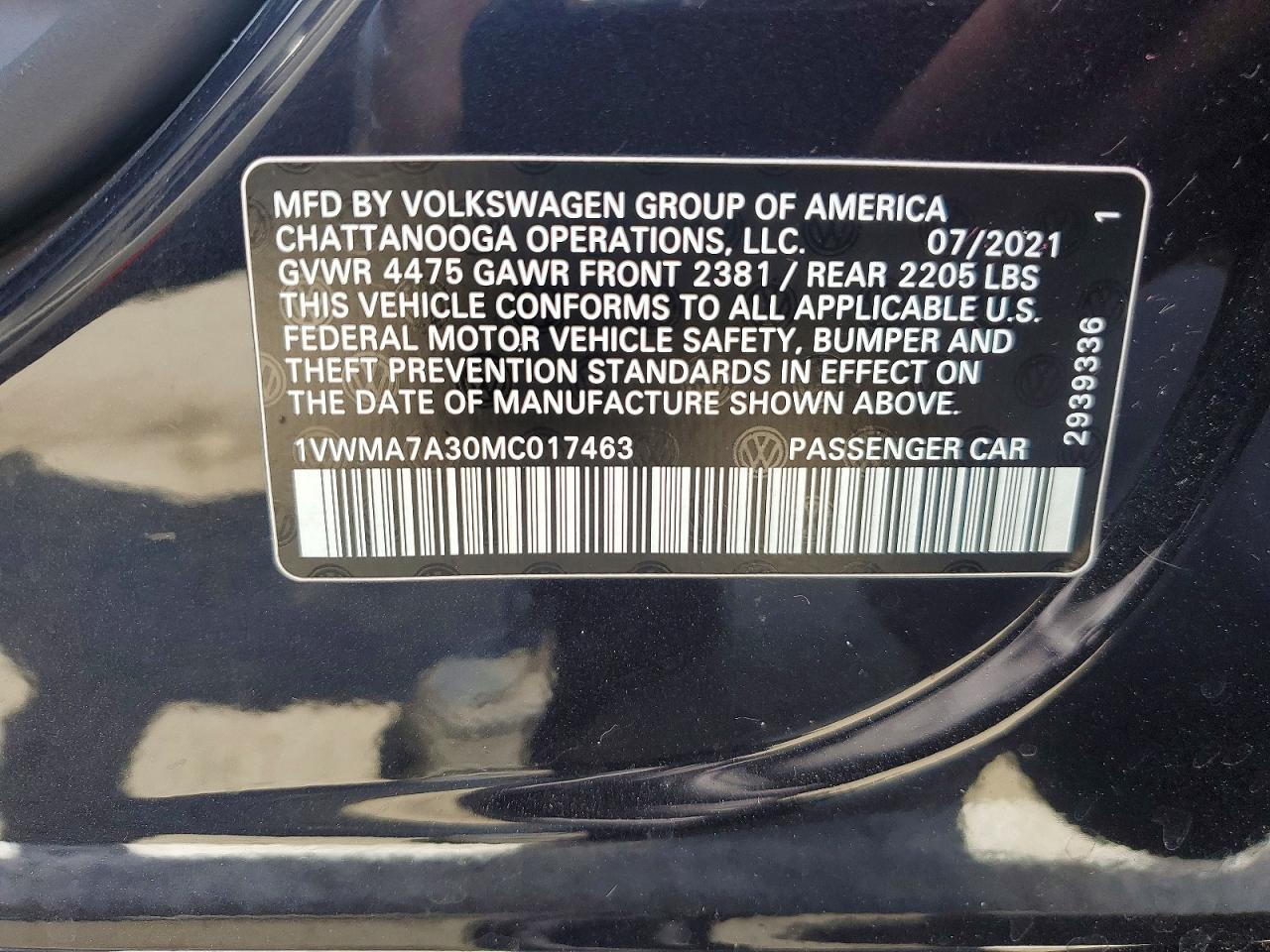 2021 VOLKSWAGEN PASSAT R-LINE photo 25