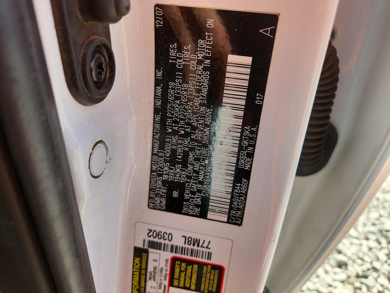 2008 TOYOTA SEQUOIA SR5 photo 27