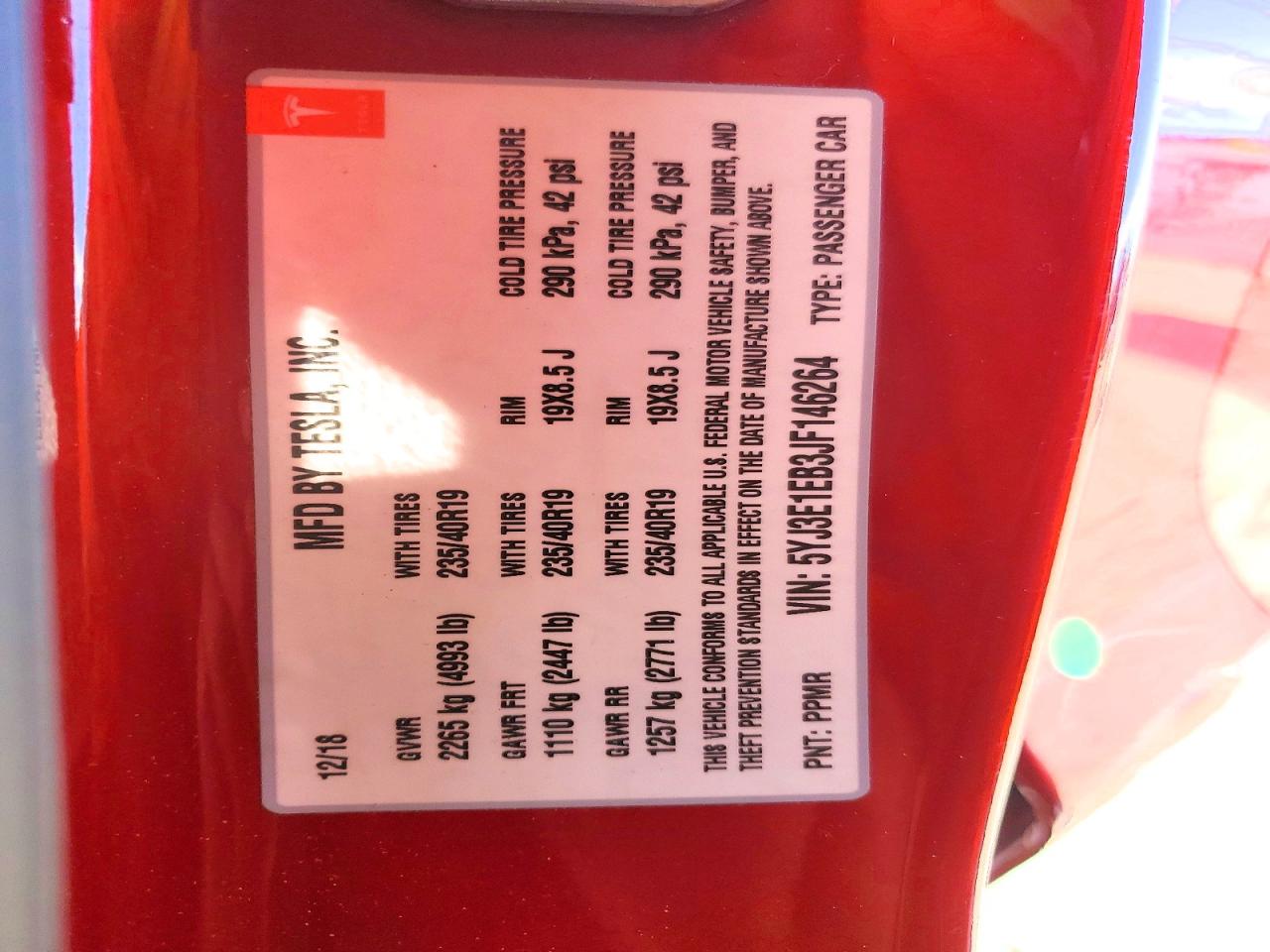 2018 TESLA MODEL 3 photo 12