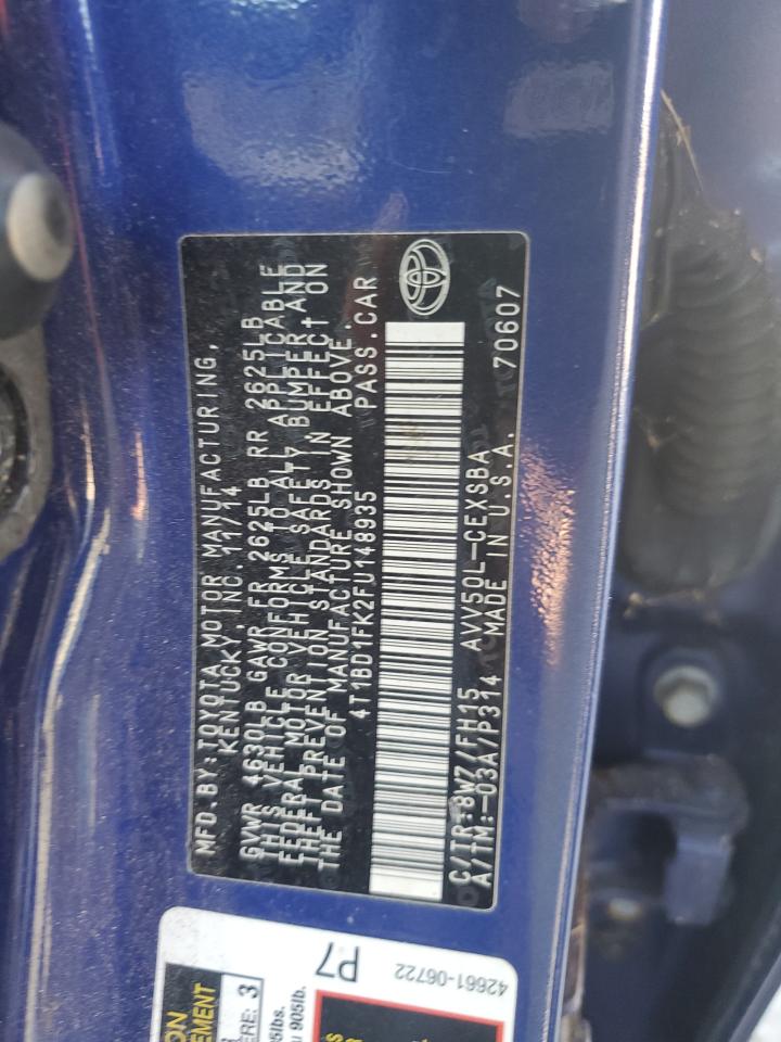 2015 TOYOTA CAMRY HYBRID photo 12