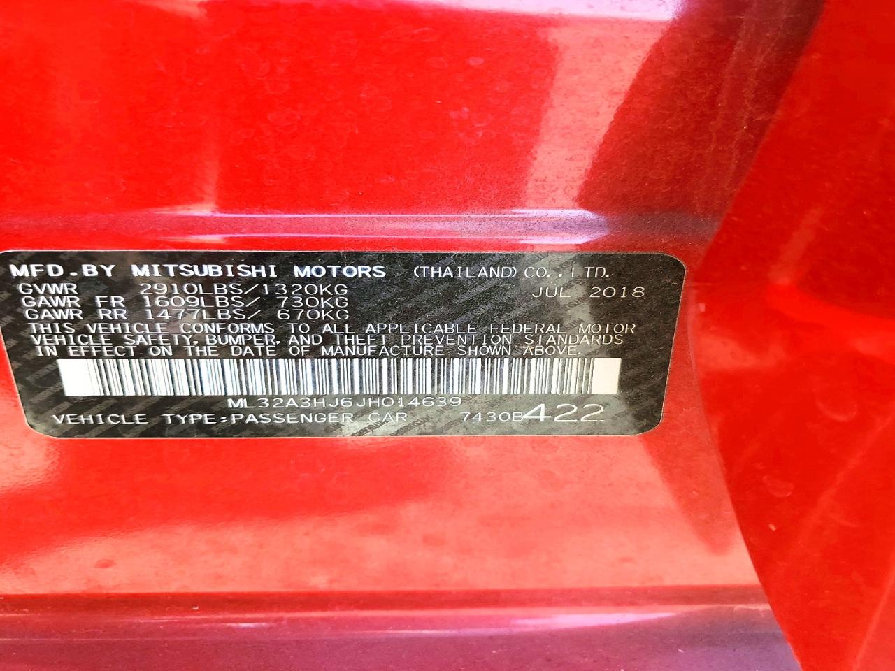 2018 MITSUBISHI MIRAGE ES photo 23