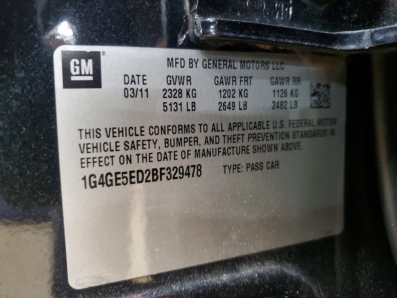 2011 BUICK LACROSSE CXS photo 12