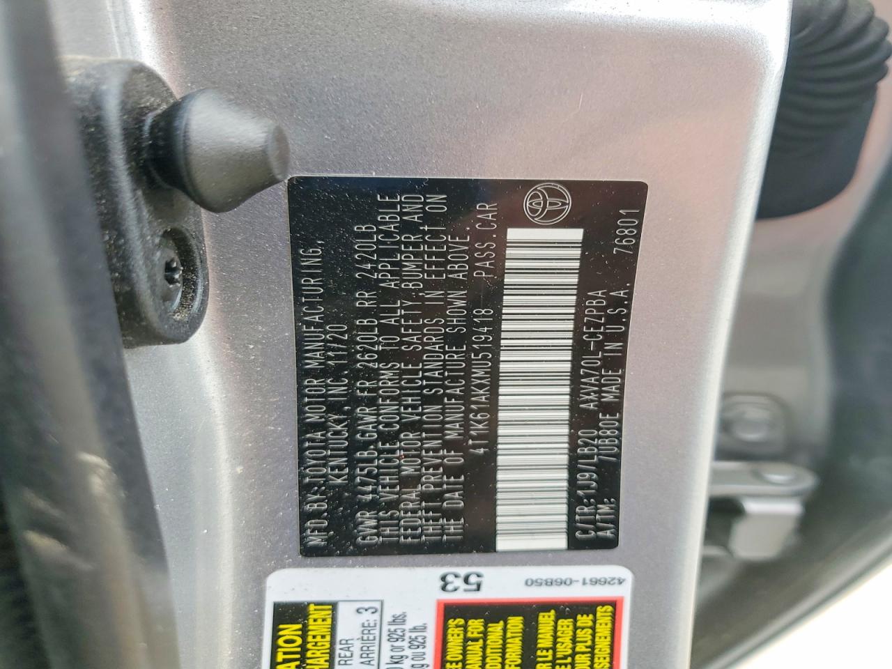 2021 TOYOTA CAMRY photo 23