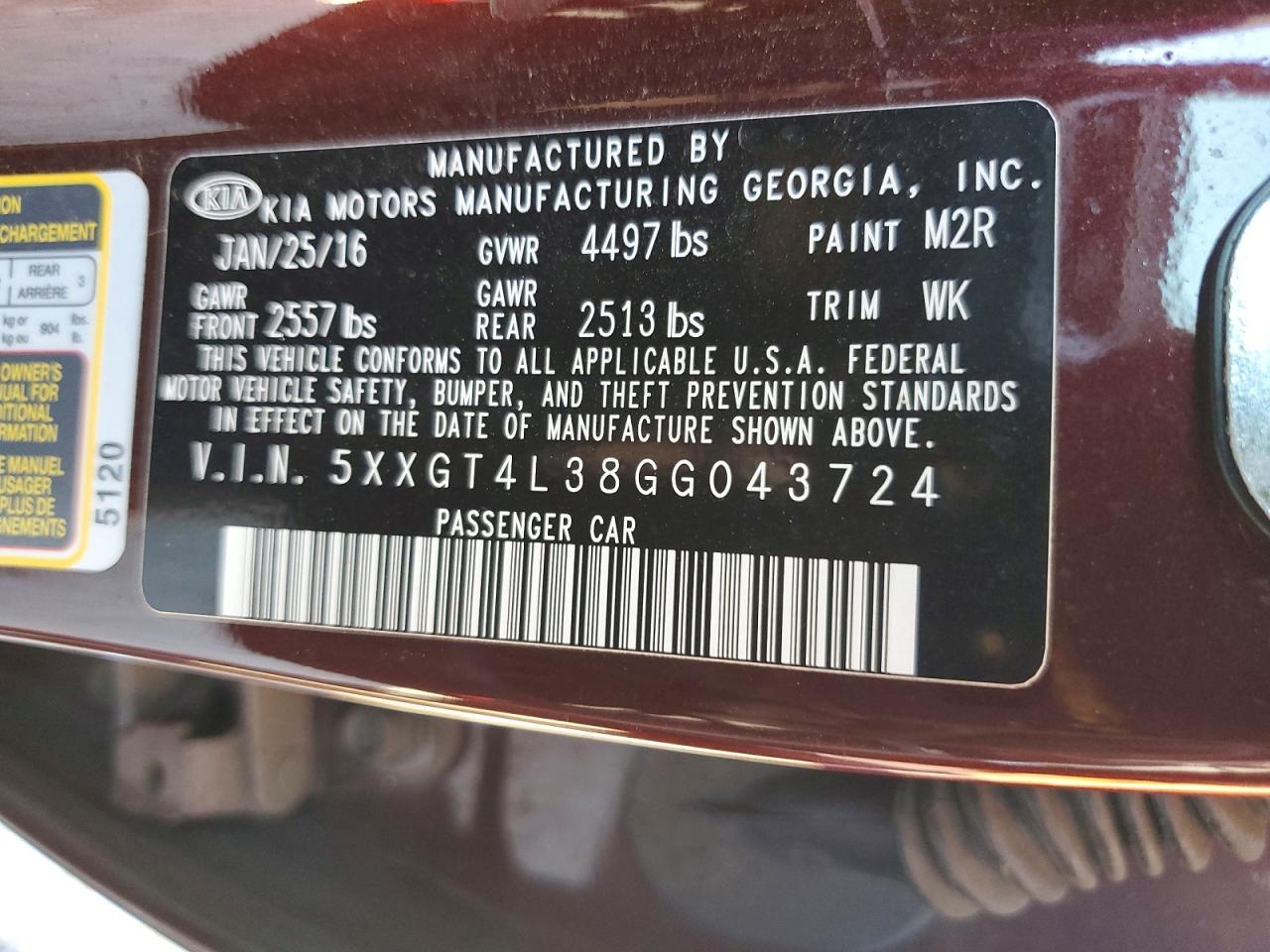 2016 KIA OPTIMA LX photo 34
