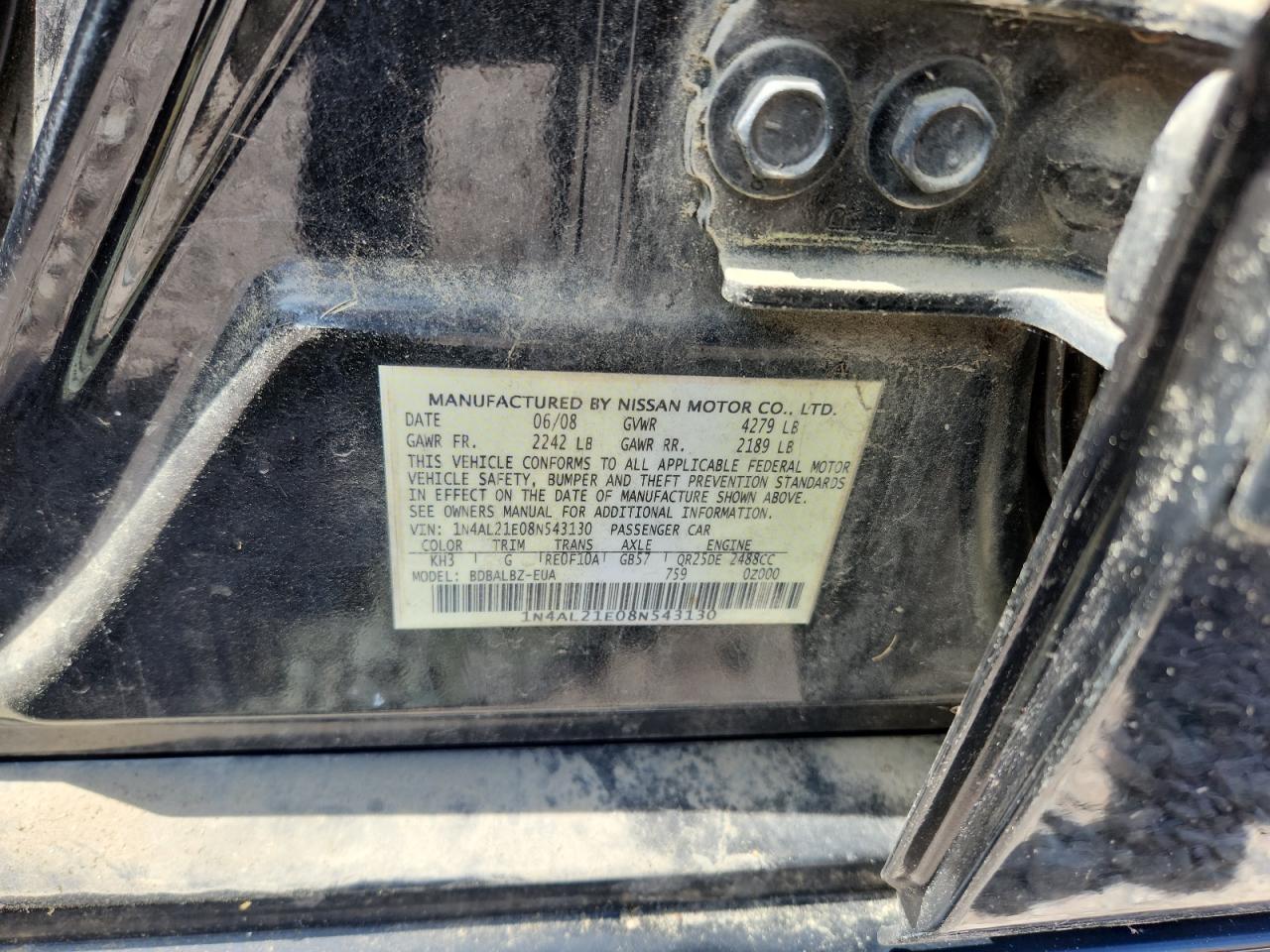 2008 NISSAN ALTIMA 2.5 photo 13