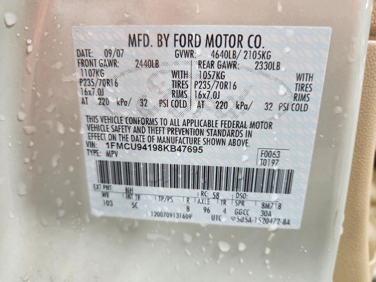 2008 FORD ESCAPE LIMITED photo 13