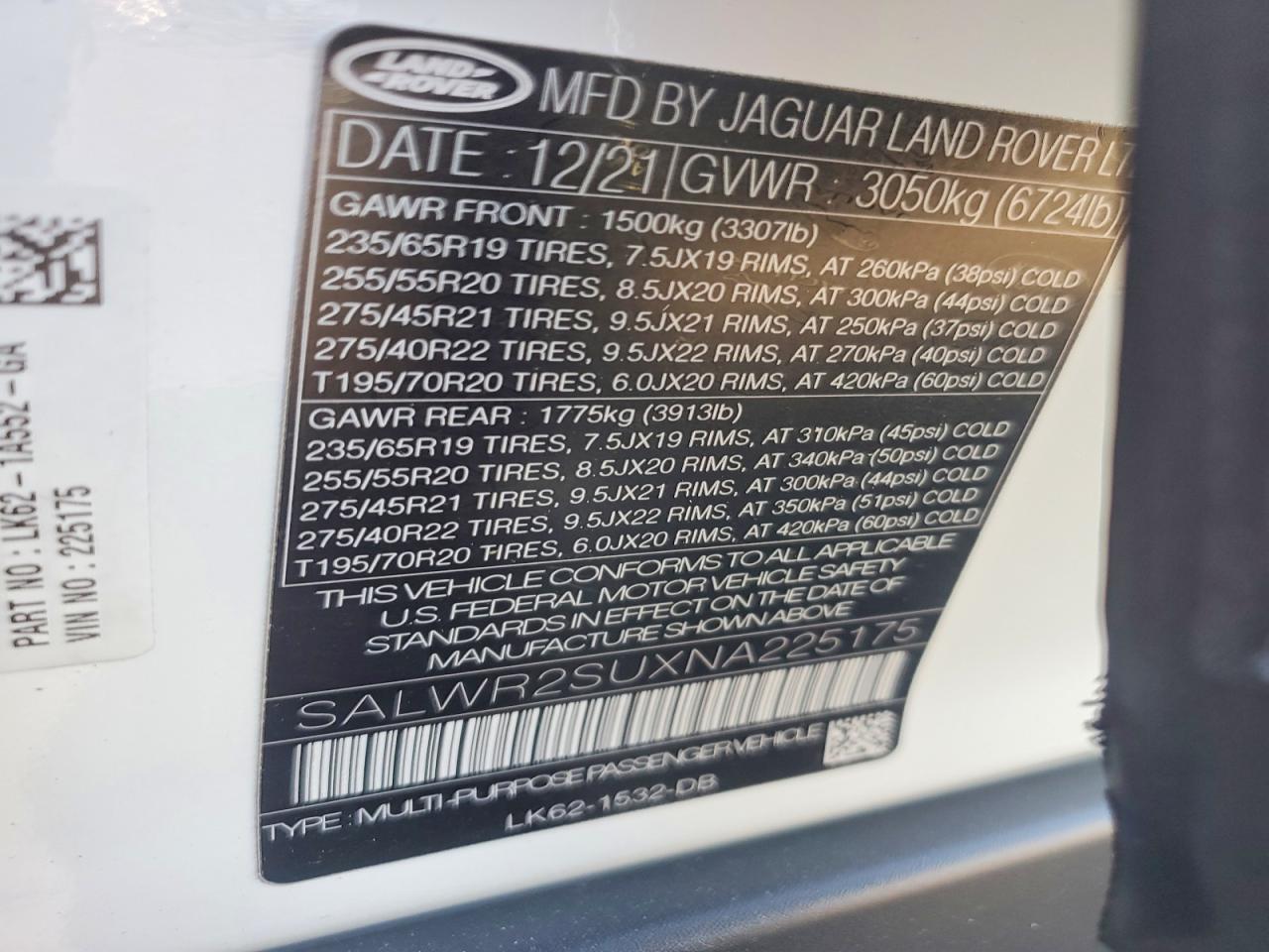 2022 LAND ROVER RANGE ROVER SPORT HSE SILVER EDITION photo 23