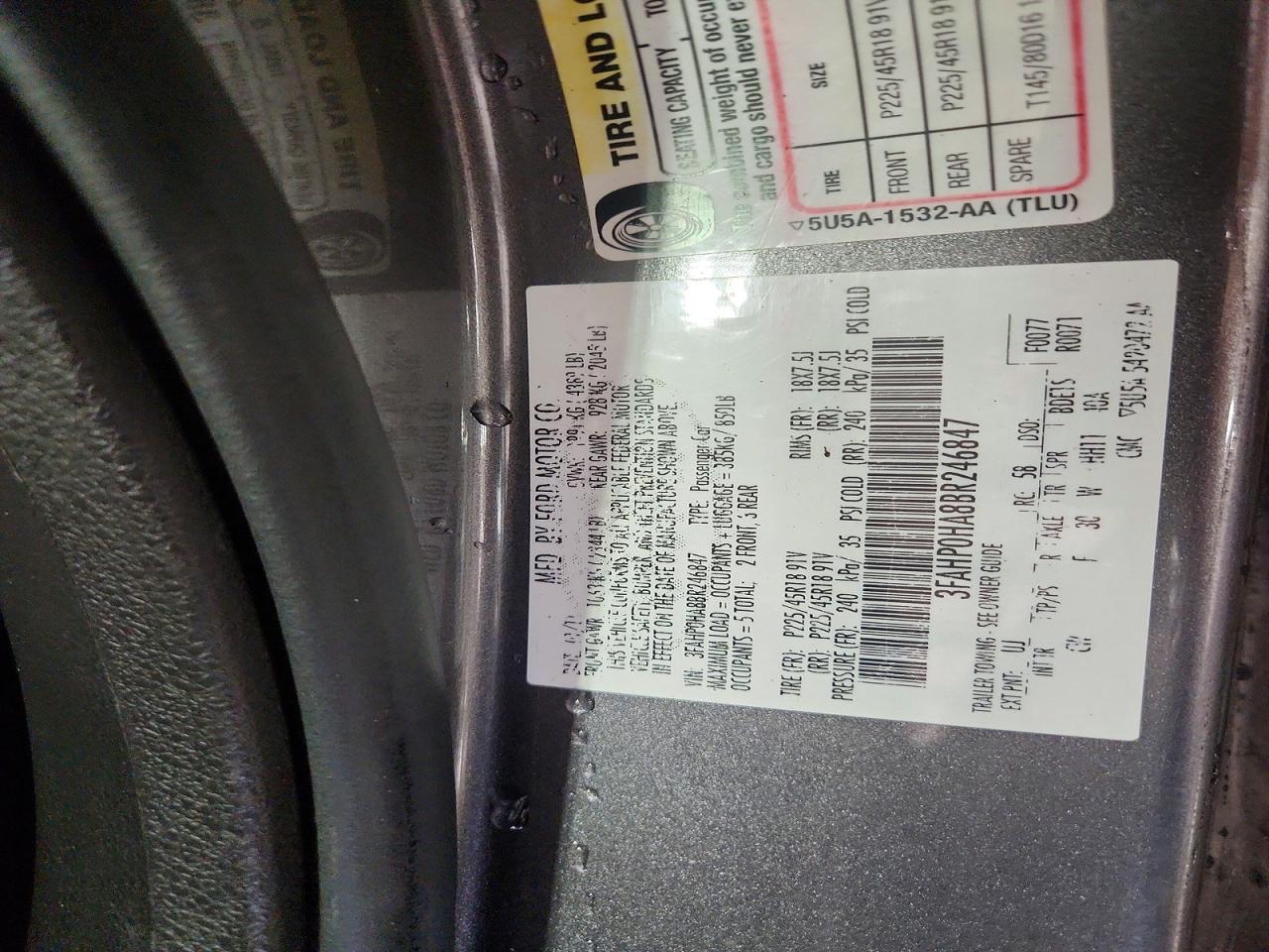 2011 FORD FUSION SE photo 34