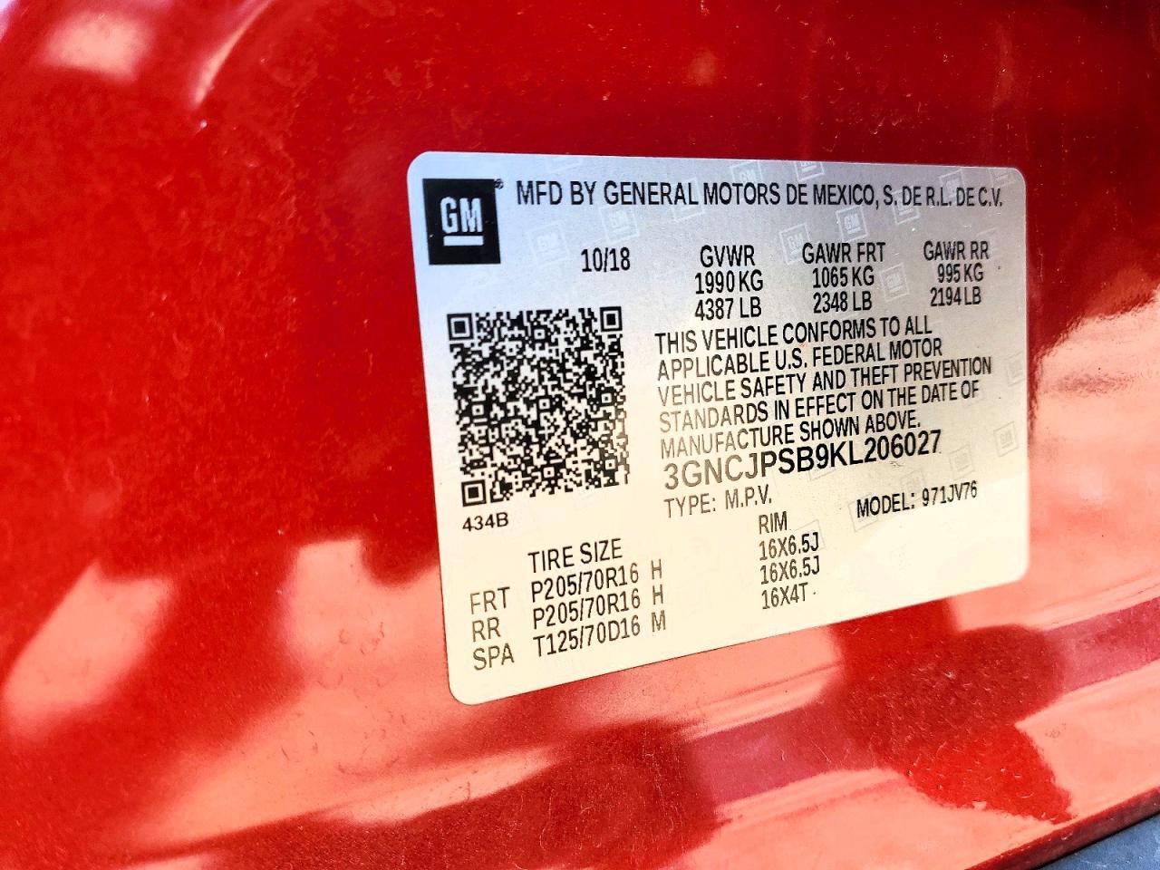 2019 CHEVROLET TRAX 1LT photo 13