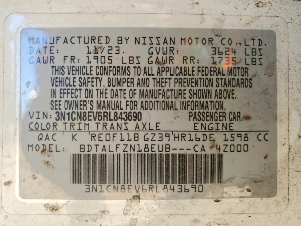 2024 NISSAN VERSA SV photo 12