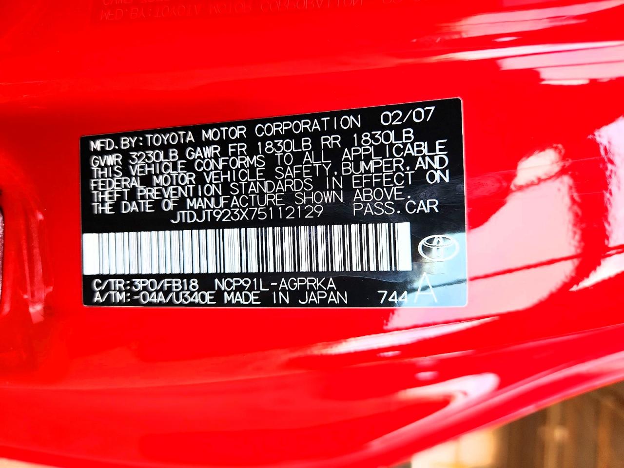 2007 TOYOTA YARIS BASE photo 23