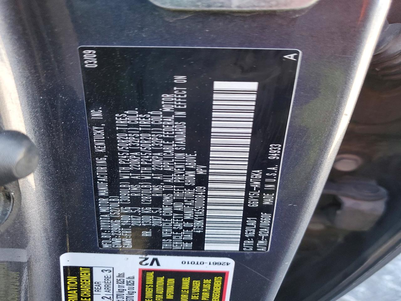 2009 TOYOTA VENZA AWD V6 photo 13