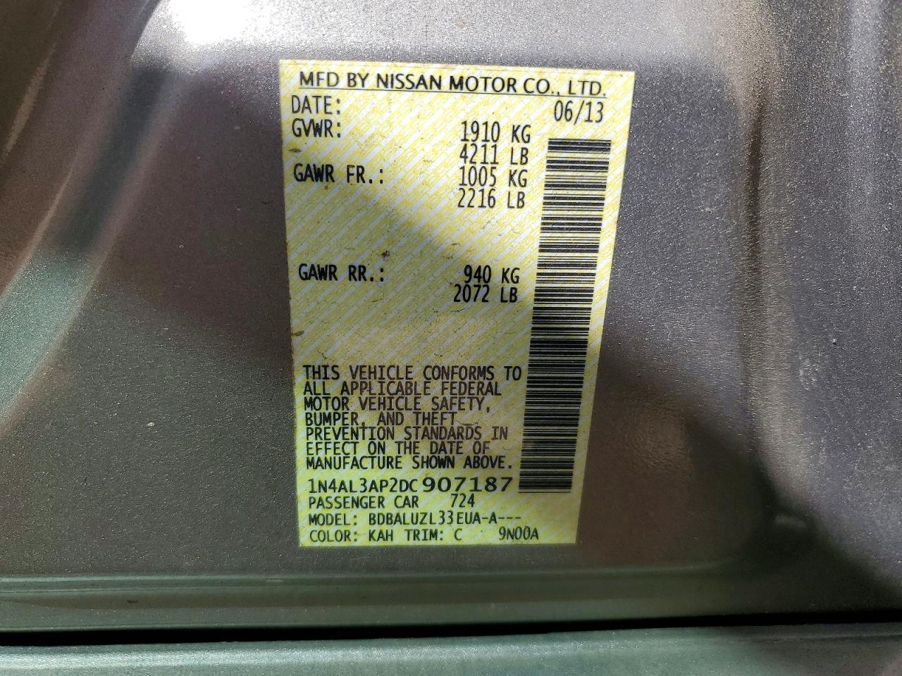 2013 NISSAN ALTIMA 2.5 SV photo 23