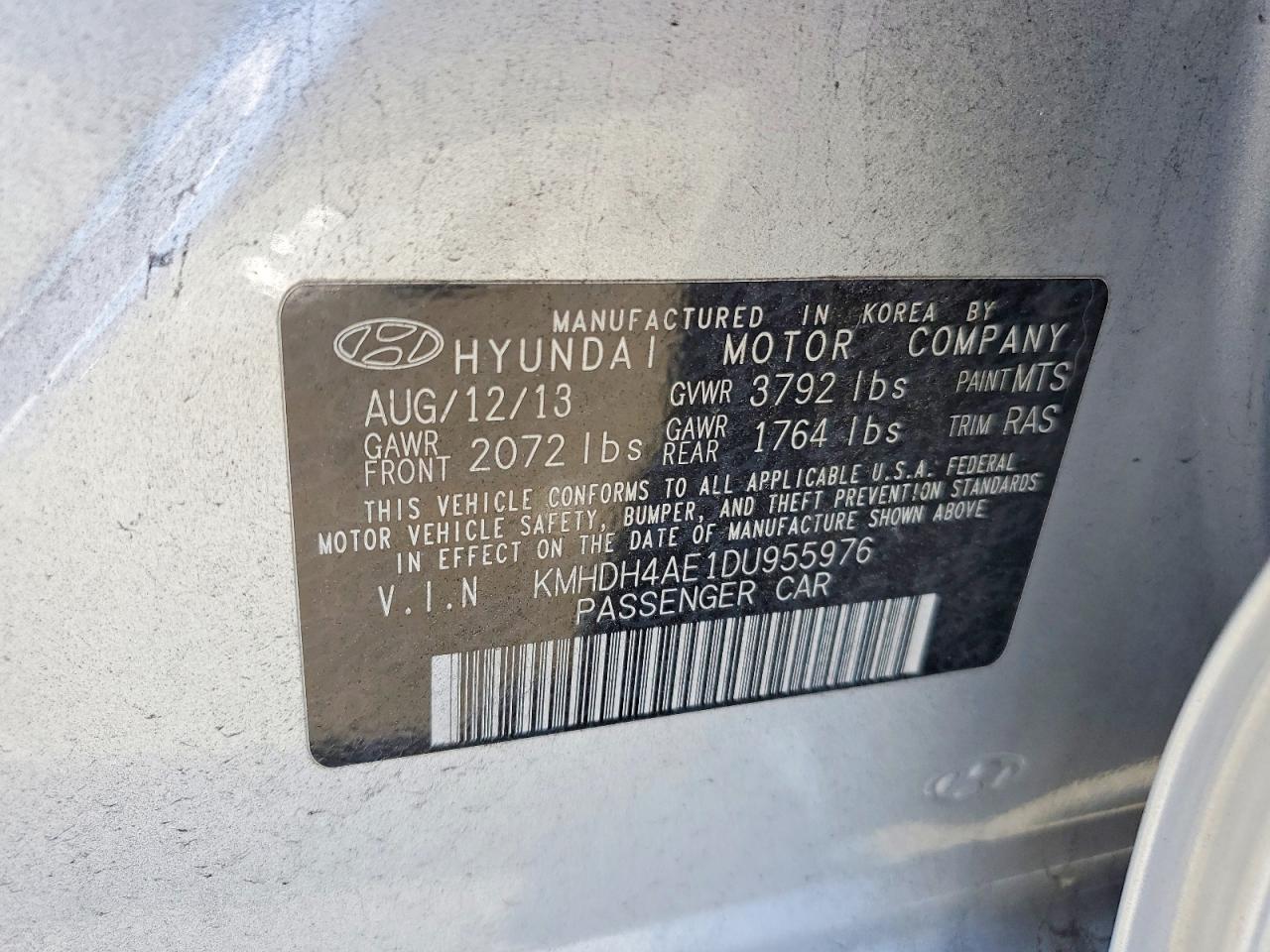 2013 HYUNDAI ELANTRA GLS photo 23